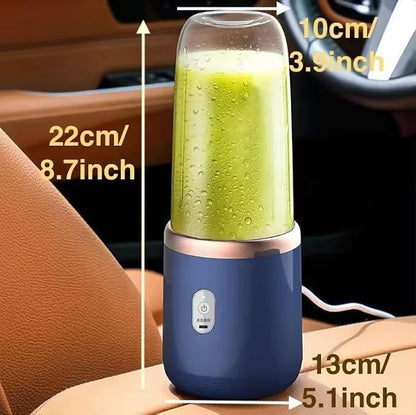 Kitchen Nest Portable Blender Electric Juicer USB Rechargeable Fruit Mixers Mini Personal Smoothie Maker 6 Blades 3 Gears Ideal for smoothies, protein shakes, fresh juices, sauces -1500mAh Battery (BLUE-N)