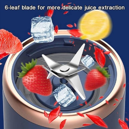 Kitchen Nest Portable Blender Electric Juicer USB Rechargeable Fruit Mixers Mini Personal Smoothie Maker 6 Blades 3 Gears Ideal for smoothies, protein shakes, fresh juices, sauces -1500mAh Battery (BLUE-N)