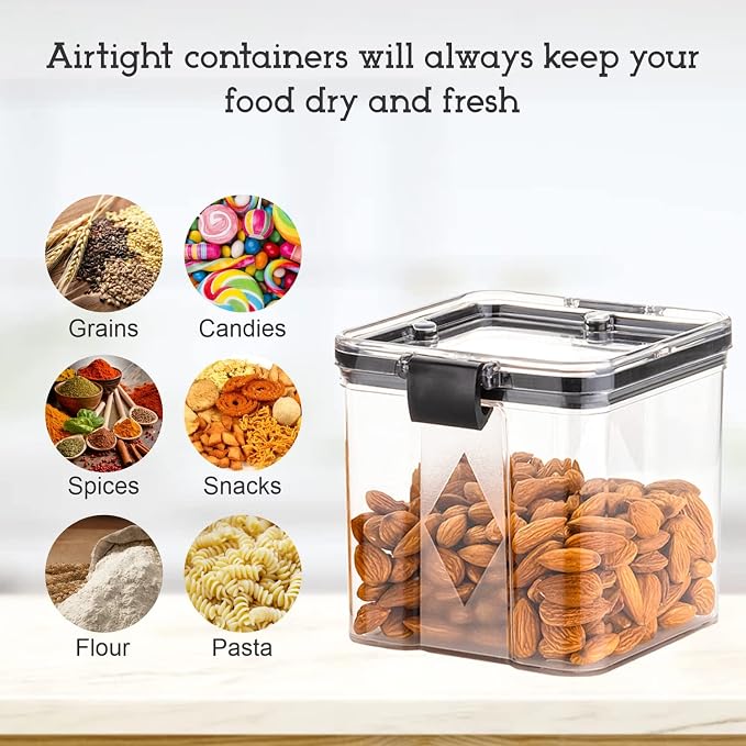 Kitchen Nest Plastic Kitchen Containers Set, Air Tight Container For Kitchen Storage Set, Kitchen Accessories Items, Kitchen Organizer Items And Storage Containers (Transparent, 700 ML Set Of 8)