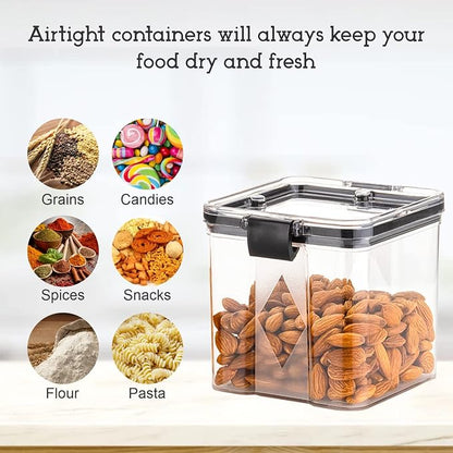 Kitchen Nest Plastic Kitchen Containers Set, Air Tight Container For Kitchen Storage Set, Kitchen Accessories Items, Kitchen Organizer Items And Storage Containers (Transparent, 700 ML Set Of 8)