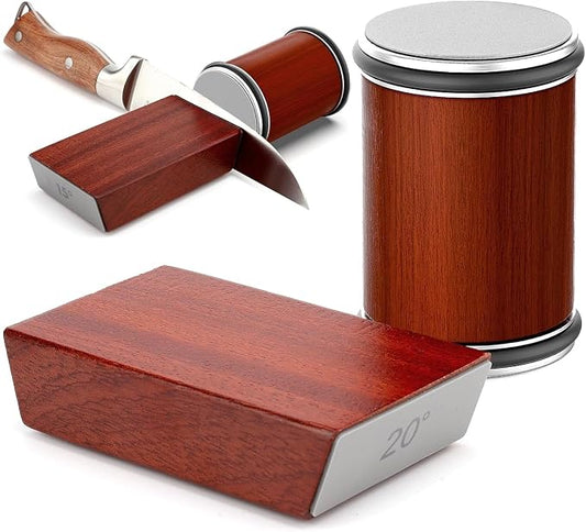 Kitchen Nest Rolling Knife Sharpener, Knife Sharpening with Diamonds Made Easy, Knife Sharpeners Kit with 15 & 20 Degree Magnetic Angle, Kitchen Gadgets Birthday Gifts for Men Dad Husband Fathers
