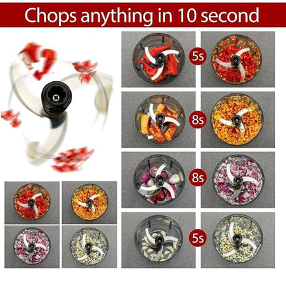 Kitchen Nest Chopper for Kitchen Use, 900ml Push Chopper with 5 Blades, Vegetable Cutter Kitchen Accessories Items for Home Cutting Vegetables, Onion, Ginger, Garlic, Salad, Tomato, Potato (Pista)