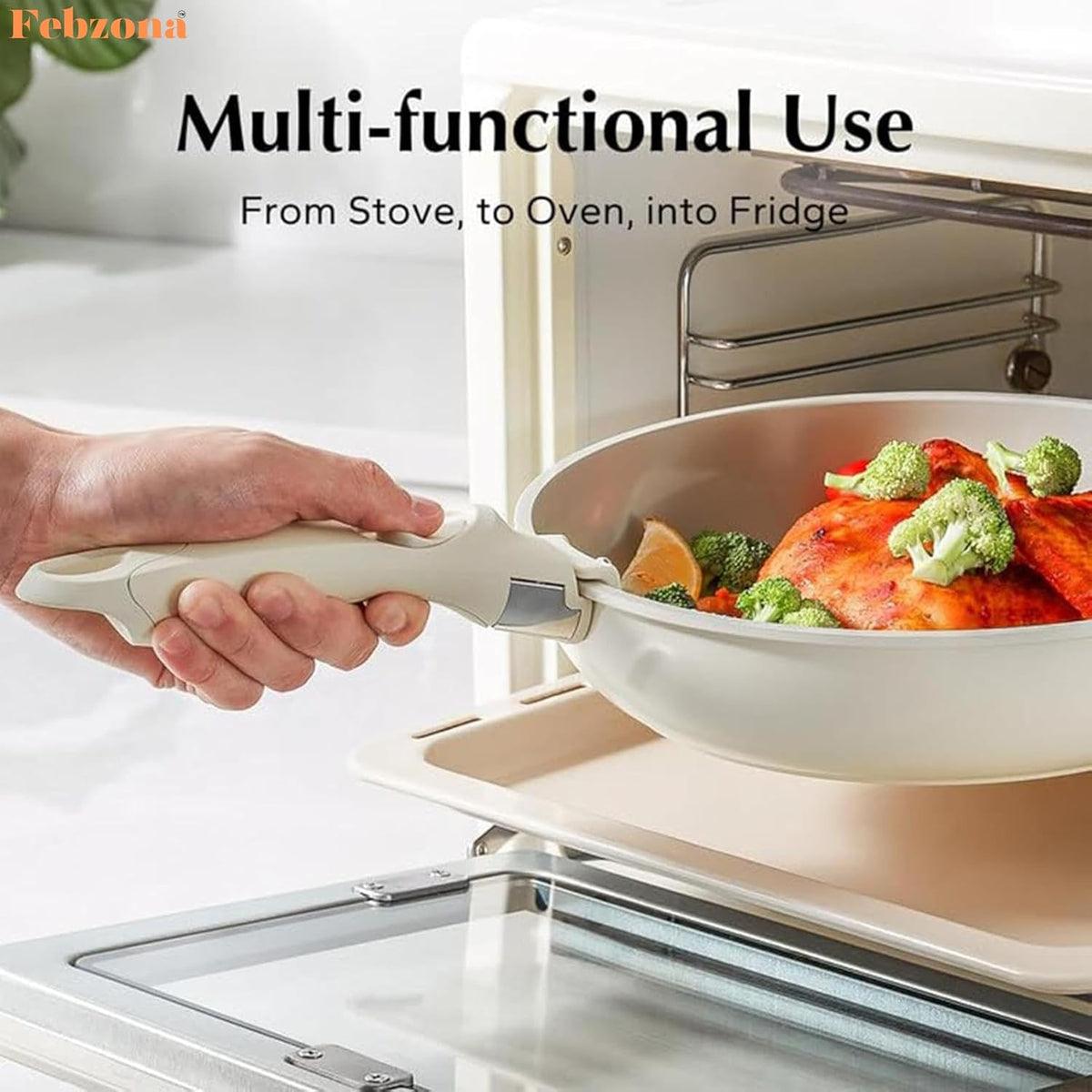 Kitchen Nest Pot Handle-Detachable Holders Cookware hot Utensil Vessel pan Holder Detachable Handle for Utensils Idukki pakad Tongs sansi sandasi pakkad for Kitchen-Removable Handle(White)