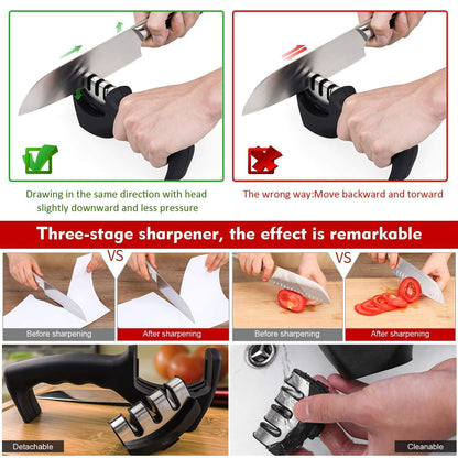 Kitchen Nest vanced Knife Sharpener for Kitchen Knife Sharpner Knives Sharpening Tool for Steel Knives